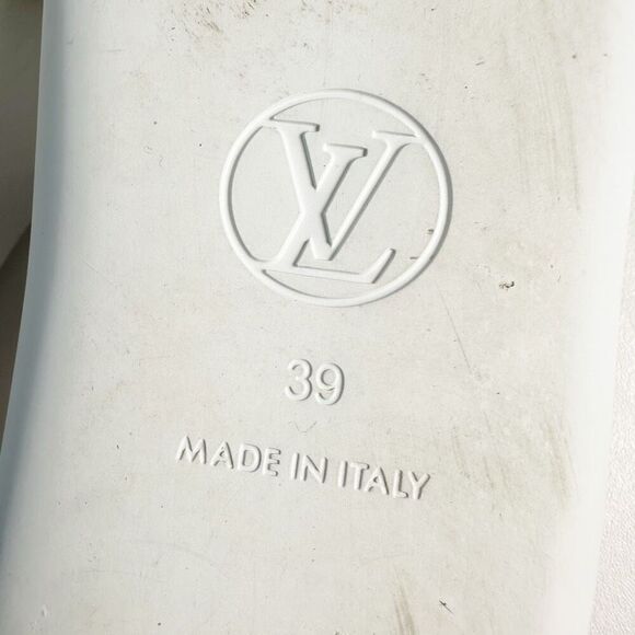 LOUIS VUITTON White Sunbath Flat Slide Sandals 39 US 9 Brown Monogram Canvas - Picture 11 of 12
